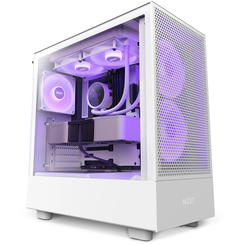 Boitier NZXT H5 Flow Midi ATX RGB - BLANC