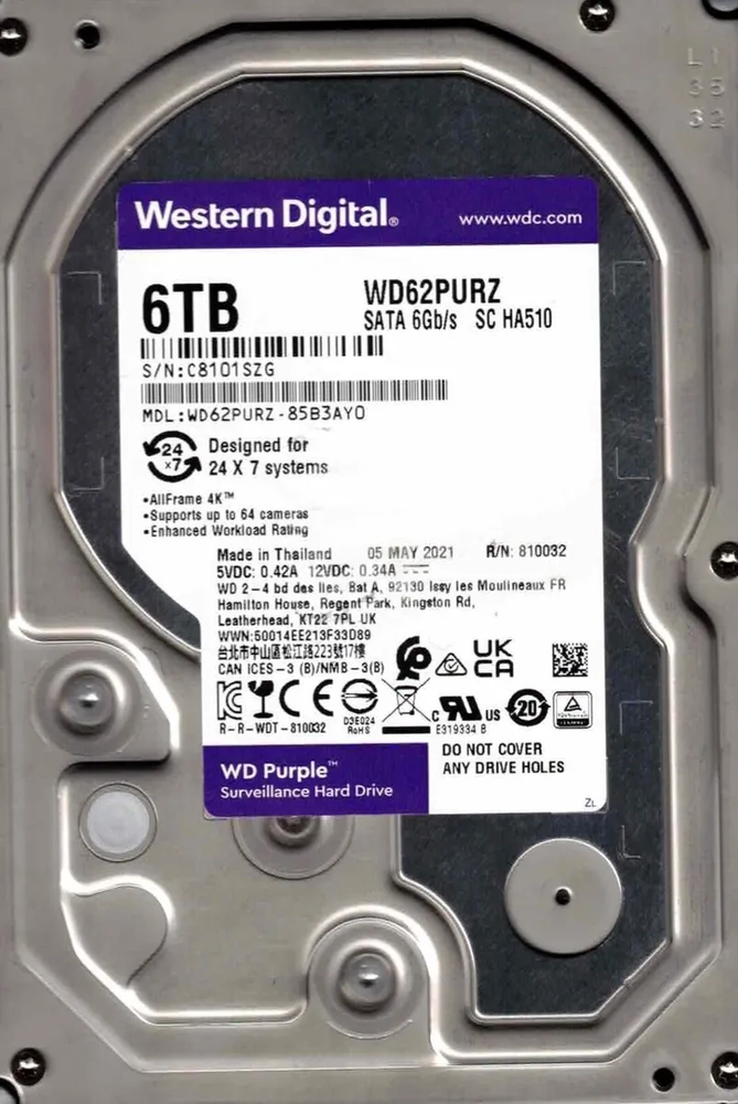 Hard Disk - Western Digital Purple Series 6GB